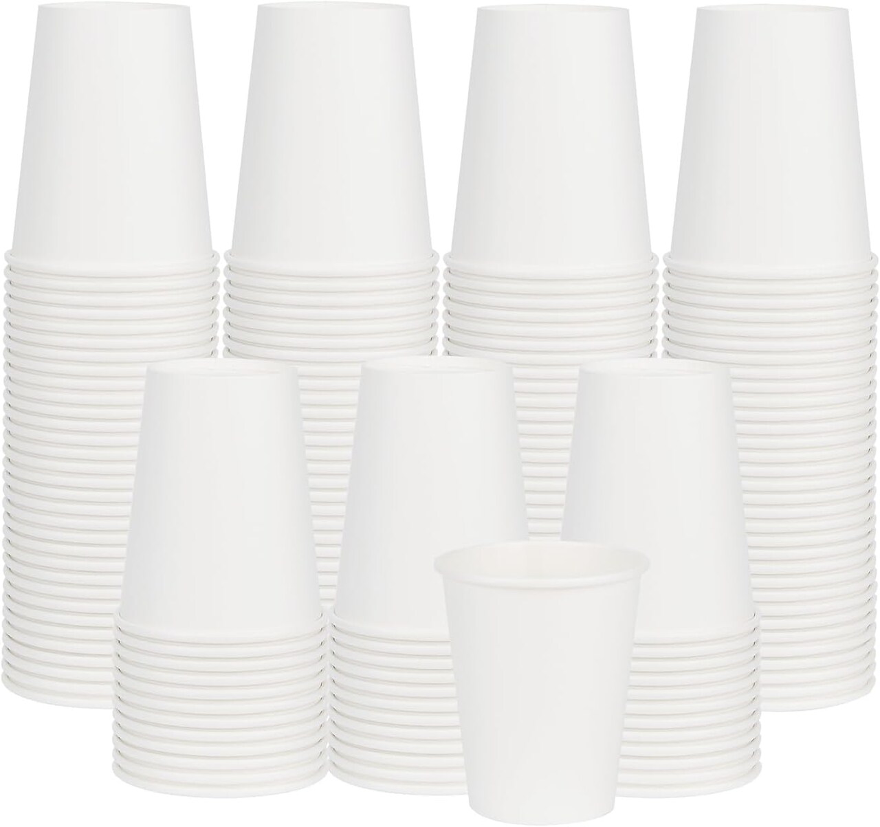 400 Pack 8 oz Disposable Paper Cups, Summer Party Tableware, White Paper Hot Cups, Suitable for Party, Picnic, Travel, and Events